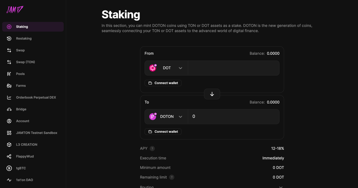 JAMTON interface